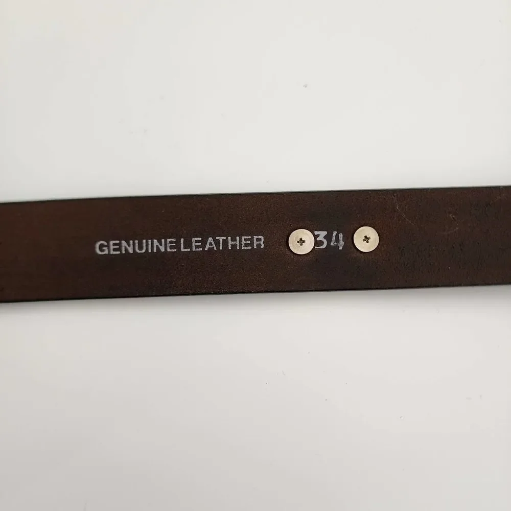 Iowa‎ Hawkeyes Black Leather Belt with metal ornaments around belt Size 34